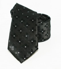               Goldenland slim nyakkendő - Fekete virágos Mintás nyakkendők